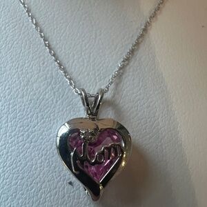 NIB Litman jewelers 10k 18in MOM heart with diamond pendant/necklace